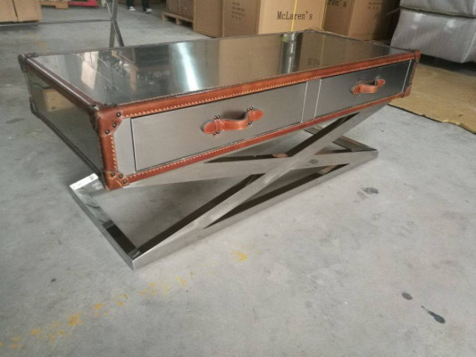 Vintage Couchtisch Wohnzimmertisch Tische Aluminium Tisch Kaffeetisch Flieger