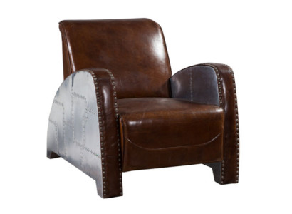 Cocktailsessel Leder Vintage Ledersessel Sessel Aviator Lounge Club Möbel Sofa