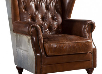 Ohrensessel Schöner Vintage Chesterfield Ohrenbacken-Sessel Clubsessel