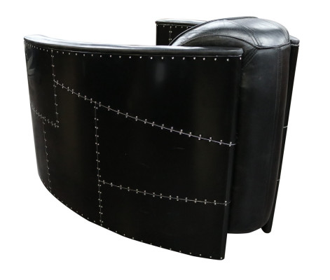 Aviator Sofa Sessel Couch club Lounge Vintage Aluminium Flugzeug Retro Echtleder