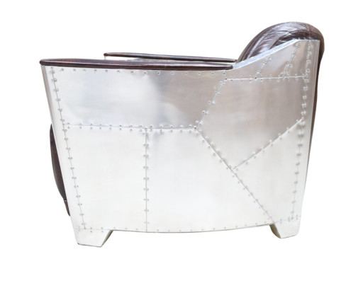 Echtleder Design Vintage Chromsessel Designsessel Sessel Flugzeug Aviator Leder