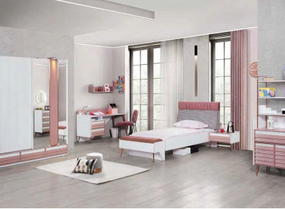 Jugendzimmer Kinderzimmer komplett Set Jugendbett Schreibtisch Schrank Möbel 