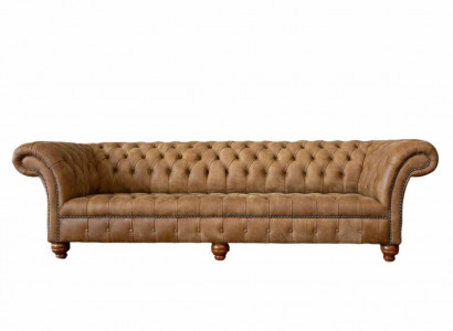 Sofa 4 Sitzer Chesterfield Polster Wohnzimmer Design Luxus Holz Neu
