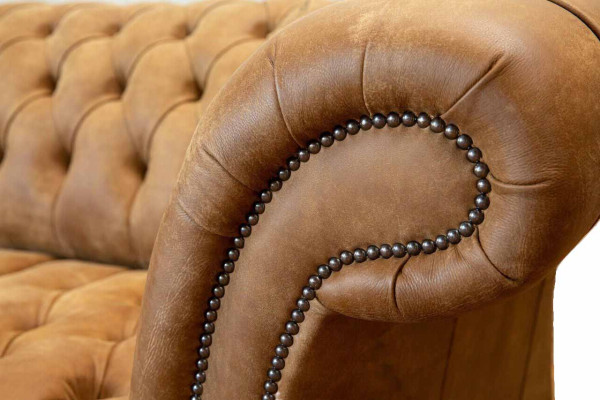 Sofa 4 Sitzer Chesterfield Polster Wohnzimmer Design Luxus Holz Neu