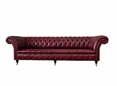 Modern Design Sofa 4 Sitzer Couch Luxus Klassische Leder Chesterfield Sofas