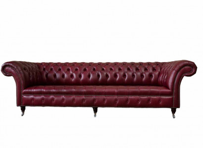 Modern Design Sofa 4 Sitzer Couch Luxus Klassische Leder Chesterfield Sofas