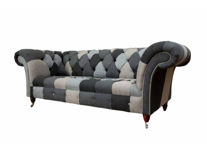 Modern Sofa 3 Sitzer Chesterfield Dreisitzer Wohnzimmer Sofas Luxus Couch Stil