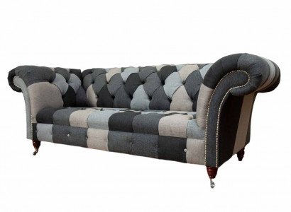 Modern Sofa 3 Sitzer Chesterfield Dreisitzer Wohnzimmer Sofas Luxus Couch Stil