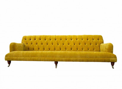 Design Chesterfield Chesterfield Textil Gelb 5 Sitzer Couch Polster Neu