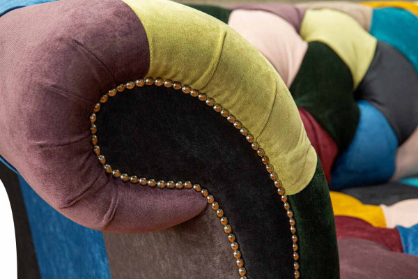 Chesterfield Sofa Polster Design Mehrfarbig Sitz Textil Couch Wohnzimmer