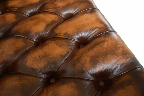 Chesterfield 3 Sitzer Sofa Ledersofa Couch Polster Sitz Braun Sofas Neu