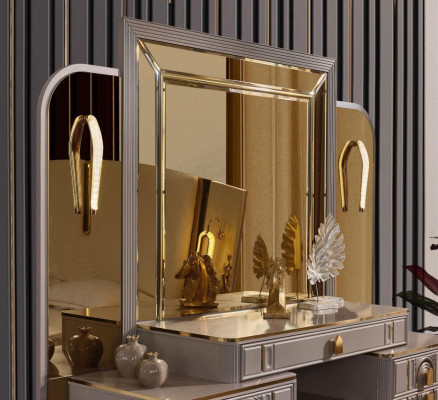 Garnitur Schminktisch Frisiertisch Schminkkonsole Konsolentisch Beige