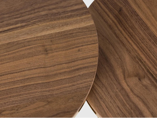 2x Rund Beisteltisch Braun Wohnzimmer Kaffeetisch Design Modern