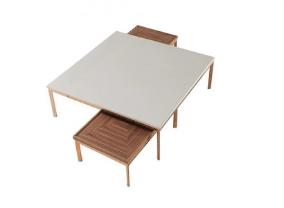 Wohnzimmer Set Komplett 3tlg Modern Neu Couchtisch mit 2x Beisteltisch