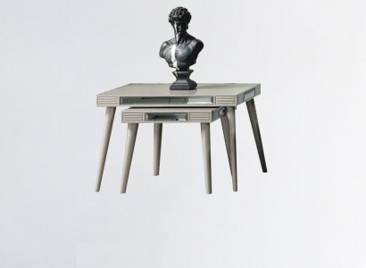 Gruppe Beistelltische 2tlg Kaffeetische Sofatische Silber Wohnzimmer