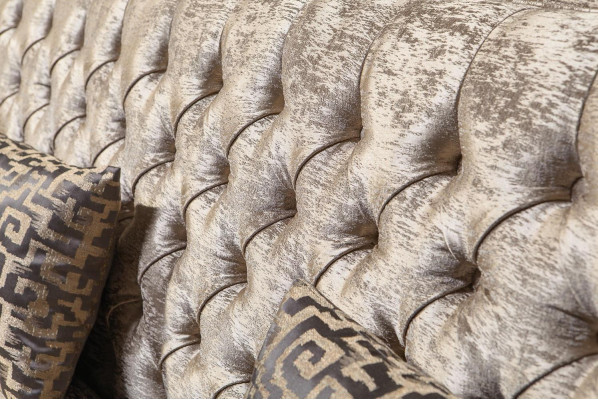 Beige Chesterfield Couchgarnitur 4+3 Sitzer Stilvoller Sessel Design Set