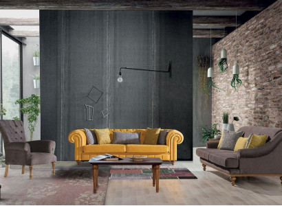 Stilvoller Sofa Set Designer Dreisitzer Luxus Sessel Sofagarnitur 3tlg