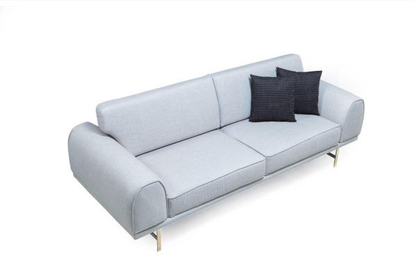 Grauer Moderner 3-Sitzer Designer Wohnzimmer Couch Luxus Polstersofa