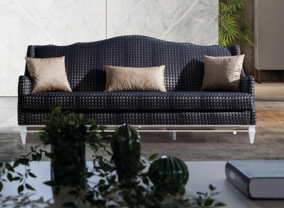 Designer Sofa 3-er Wohnzimmer Sofas Graue Couchen Luxus Textilsofas Neu