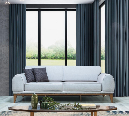 Graues Luxus Sofa Designer 3-er Couch Wohnzimmer 3-Sitzer Ledersofas