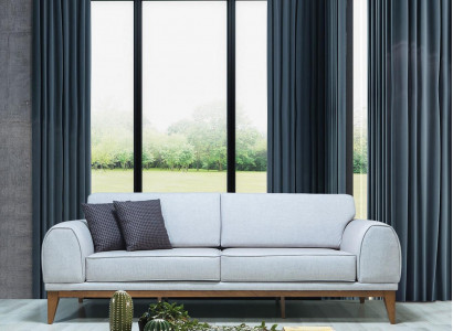 Graues Luxus Sofa Designer 3-er Couch Wohnzimmer 3-Sitzer Ledersofas