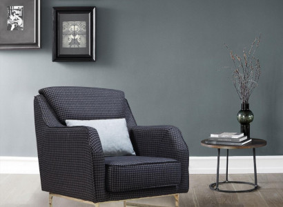 Grauer Polstersessel Edelstahl Einsitzer Wohnzimmer Armlehnensessel Neu