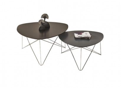 Gruppe Couchtisch Beisteltisch Kaffeetisch Grau 2tlg Set Tisch Holz