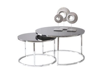 Couchtisch Luxus Set Beisteltisch Kaffeetisch Silber Wohnzimmer Design