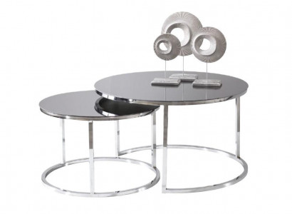 Couchtisch Luxus Set Beisteltisch Kaffeetisch Silber Wohnzimmer Design
