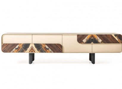 TV Ständer RTV Lowboard Sideboard Holz Beige Wohnzimmer Wohnwand Möbel