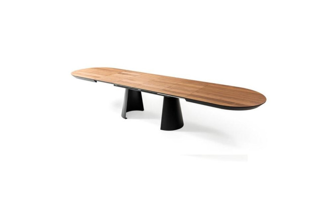 Ovaler Esszimmertisch Küchentisch Ausziehbarer Design Holz Braun Tisch