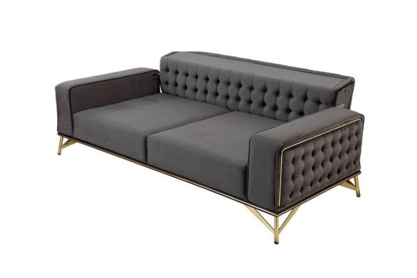 Designer Sofa 3 Sitzer Chesterfield Couch Polster Sofas Design Braun