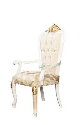 Stühle Wohnzimmer Esszimmer Lehnstuhl Polsterstuhl mit Armlehne Luxus Sessel Neu