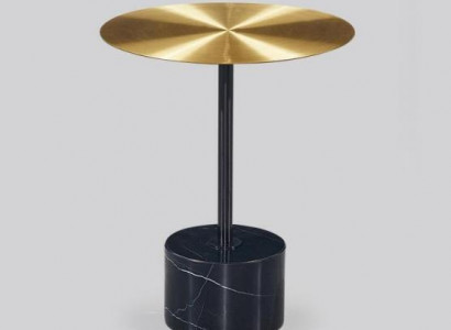 Schwarz-Goldener Beistelltisch Runder Ablagetisch Wohnzimmer Tische Neu