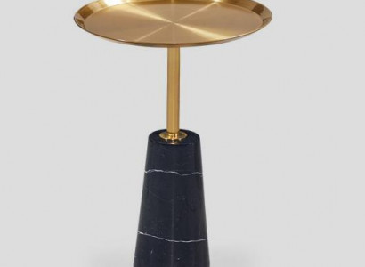 Designer Schwarzer Beistell Couchtisch Marmor Möbel Luxus Wohnzimmer
