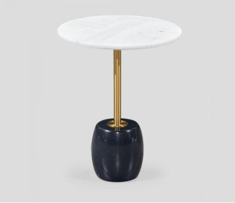 Designer Runder Beistelltisch Mit Marmorplatte Hochwertiger Couchtisch