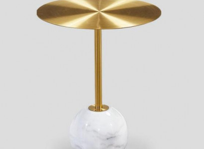 Kleiner Runder Beistelltisch Mit Ablage Goldplatte Designer Wohnzimmer