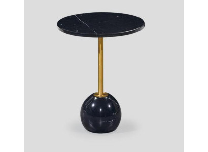 Schwarz-Goldener Beistelltisch Moderne Wohnzimmer Marmor Couchtische