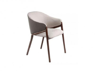 Designer Taupe Esszimmer Stuhl Holzgestell Luxus Polster Einsitzer Stühle