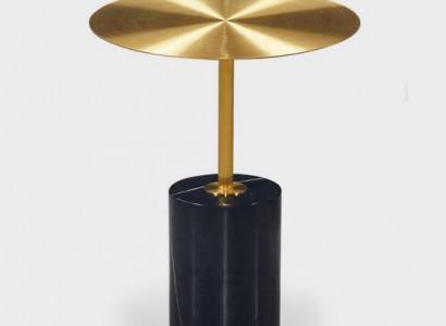 Runder Schwarz-Goldener Beistelltisch Designer Wohnzimmer Möbel Tische