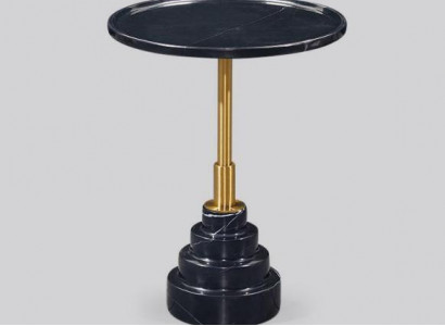 Modern Schwarz Couchtisch Luxus Marmor Tisch Beistell Tische Wohnzimmer Rund