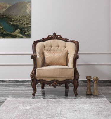 Polstersofa Chesterfield Garnitur Sofagarnitur Stoff Sofa Beige Set