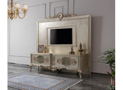 Lowboard TV Ständer Sideboard RTV Holz Gold Wohnzimmer Tisch Luxus