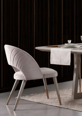 Luxus Essecke Essgruppe Esszimmer Esstisch Stühle Beige Holz Set 8tlg