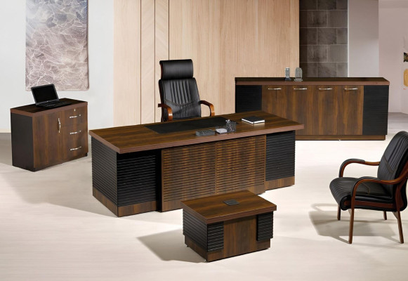 Bürotisch Büromöbel Komplettbüro Schreibtisch Set 4tlg Holz Braun Büro