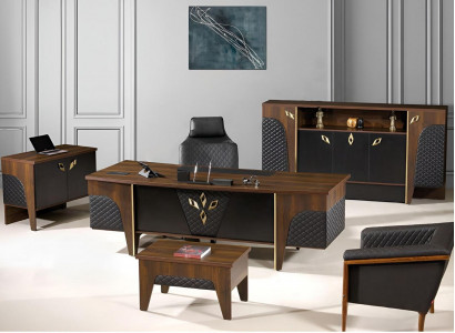 Büromöbel Komplettbüro Schreibtisch Büro Bürotisch Set 4tlg Holz Braun