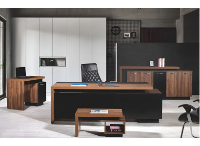 Bürotisch Büromöbel Komplettbüro Schreibtisch Set 4tlg Holz Schwarz