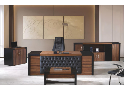 Bürotisch Büromöbel Komplettbüro Schreibtisch Set 4tlg Holz Braun Büro