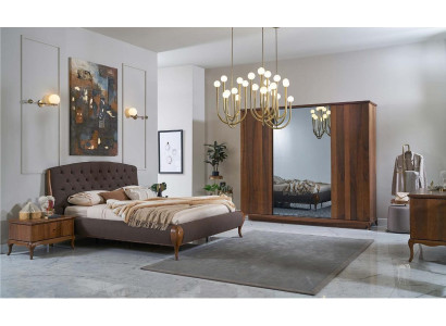 Doppelbett Komplette Schlafzimmer Bett Set 4tlg Bettrahmen Braun 180