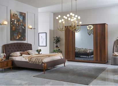 Doppelbett Komplette Schlafzimmer Bett Set 4tlg Bettrahmen Braun 180